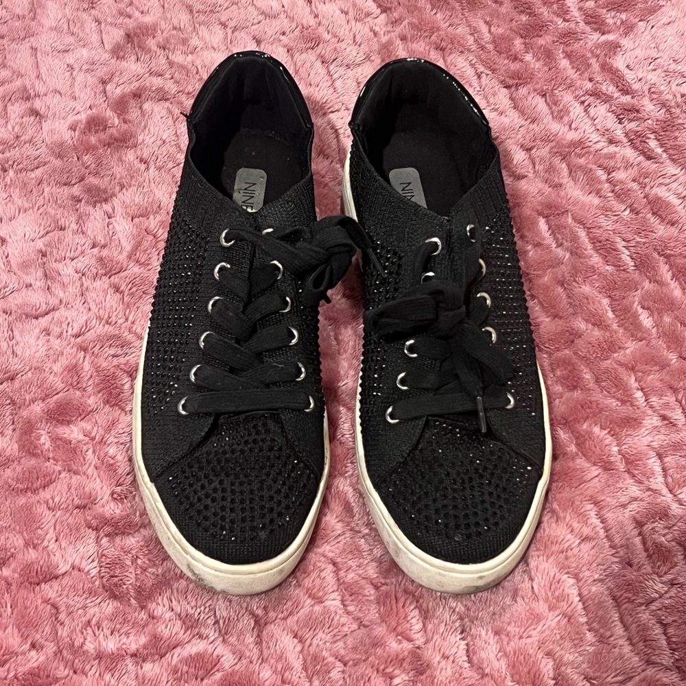 Nine West Black Studded Sneakers